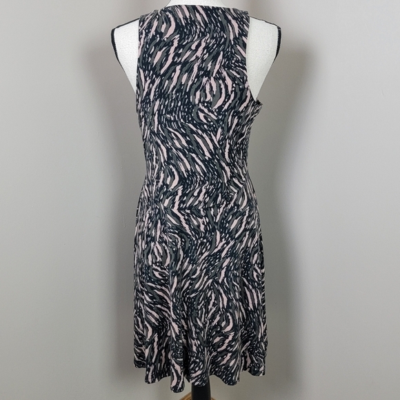 Athleta Brown/Black Santorini Thera Print Fit And Flare Dress Sz M NEW - Picture 6 of 15